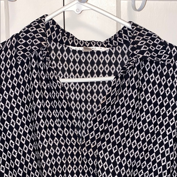 Max Studio Small Black White Geometric Shirt Dress - Picture 4 of 13